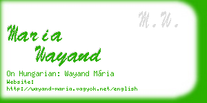 maria wayand business card